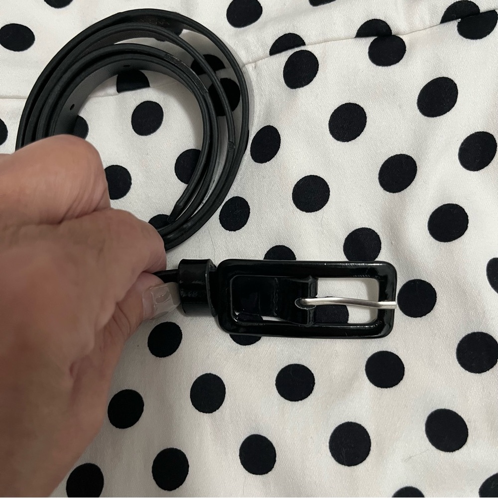 Chaps Black and White Polka Dot Dress - Picture 11 of 13